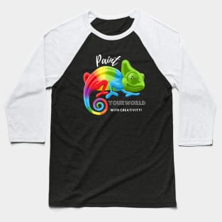 Paint Your World with Creativity Chameleon Baseball T-Shirt
